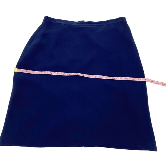 Magaschoni Blue Silk Career Wear Pencil Skirt, Size 12 - Picture 6 of 10